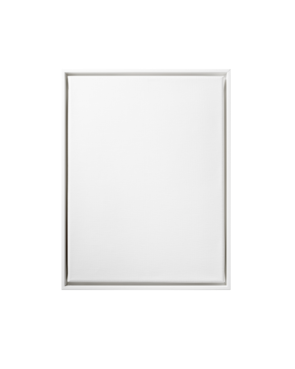 Stretched Canvas Set with Slim White Floater Frame 100 x 100 cm