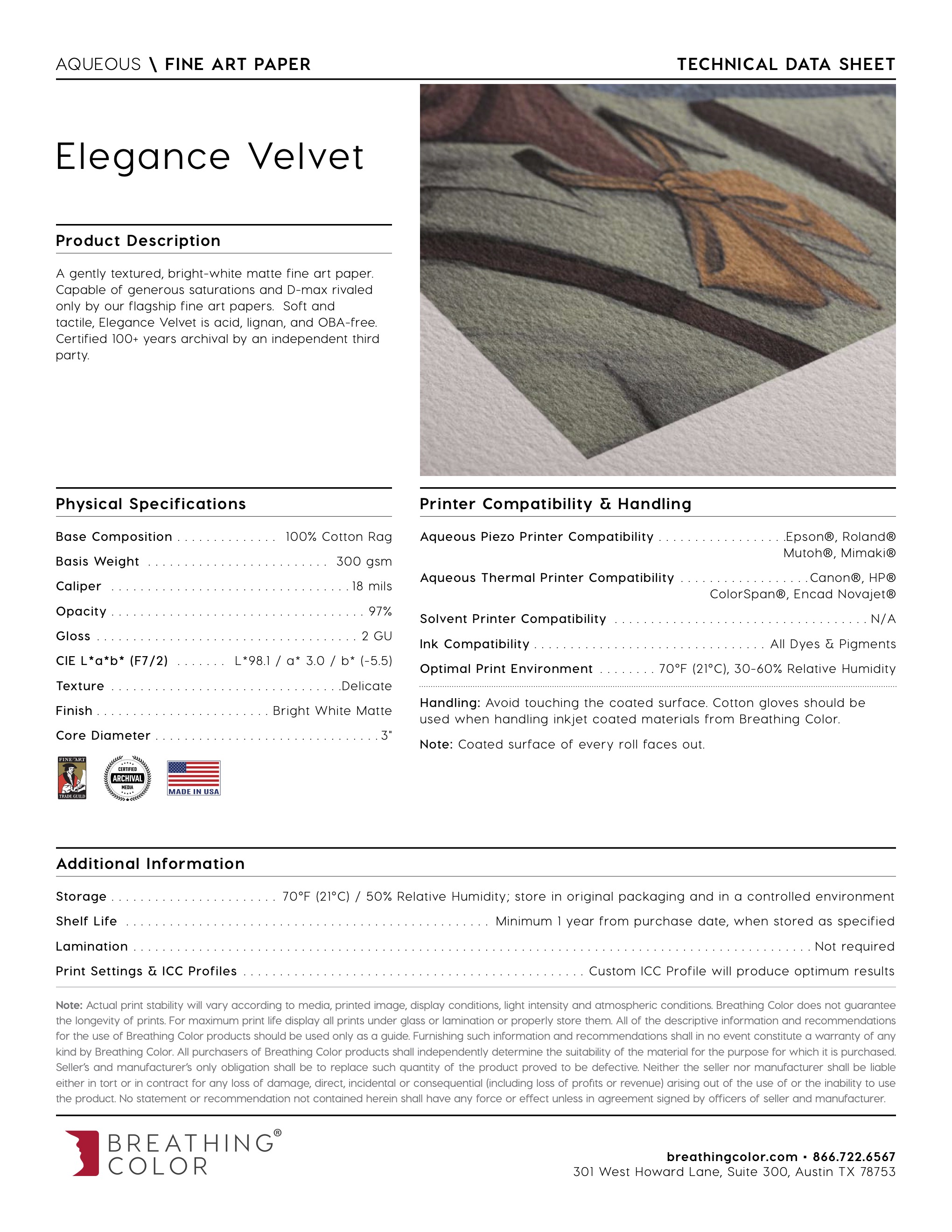Elegance Velvet - Fine Art Paper- BreathingColor