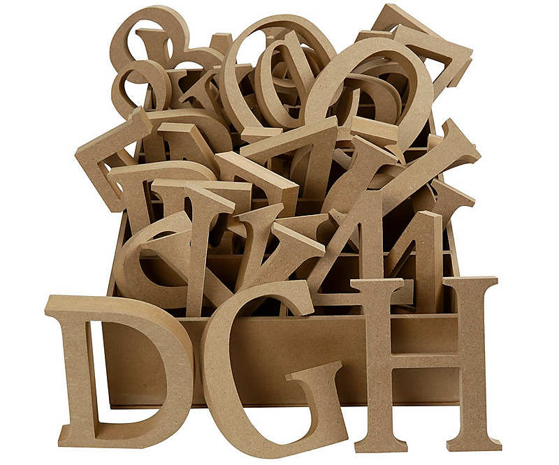 Letters, numbers, symbols made of MDF - 13cm high 2cm thick